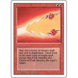 MtG Revised Rare Fork [Heavily Played]