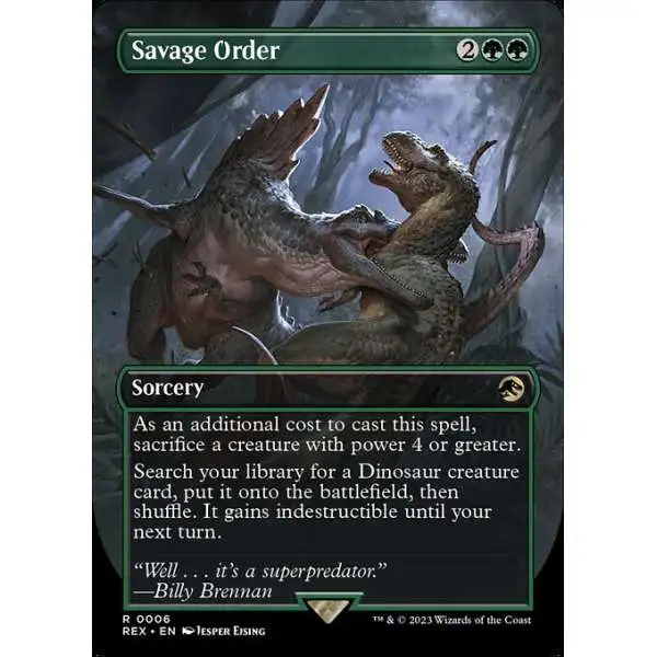 MtG The Lost Caverns of Ixalan Jurassic World Collection Rare Savage Order #6 [Borderless]