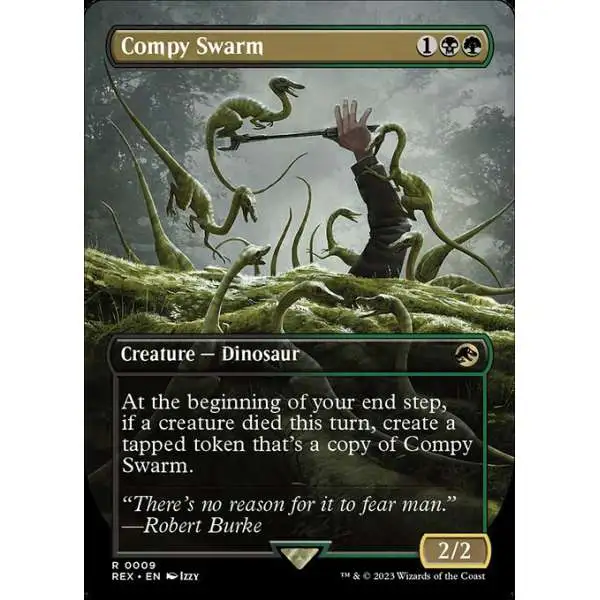 MtG The Lost Caverns of Ixalan Jurassic World Collection Rare Compy Swarm #9 [Borderless]