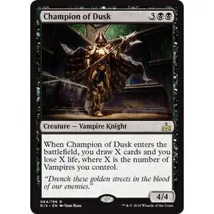 MtG Trading Card Game Rivals of Ixalan Rare Champion of Dusk #64