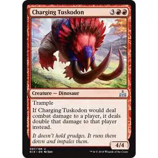 MtG Trading Card Game Rivals of Ixalan Uncommon Charging Tuskodon #97