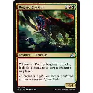 MtG Trading Card Game Rivals of Ixalan Uncommon Raging Regisaur #168