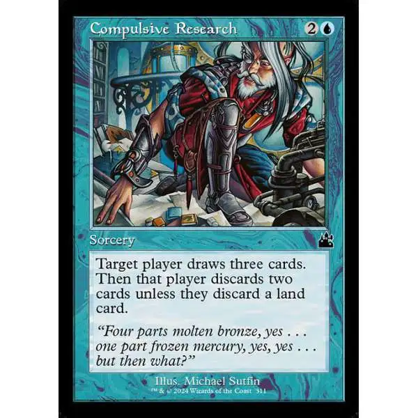 MtG Ravnica Remastered Common Compulsive Research #311 [Retro Frame FOIL]