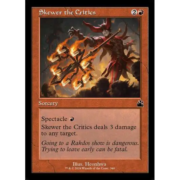 MtG Ravnica Remastered Common Skewer the Critics #340 [Retro Frame FOIL]