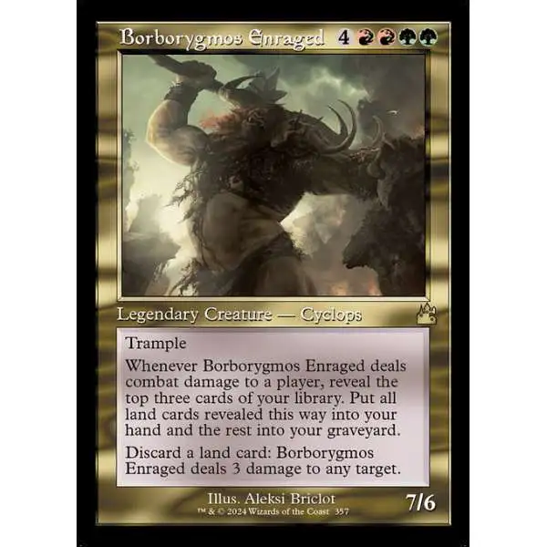 MtG Ravnica Remastered Rare Borborygmos Enraged #357 [Retro Frame]