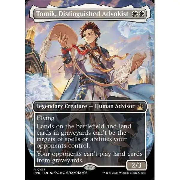 MtG Ravnica Remastered Rare Tomik, Distinguished Advokist #417 [Borderless Anime FOIL]