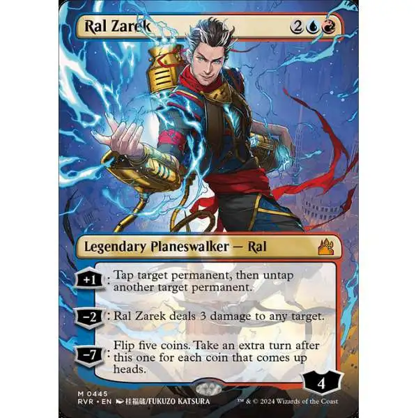 MtG Ravnica Remastered Mythic Rare Ral Zarek #445 [Borderless Anime FOIL]