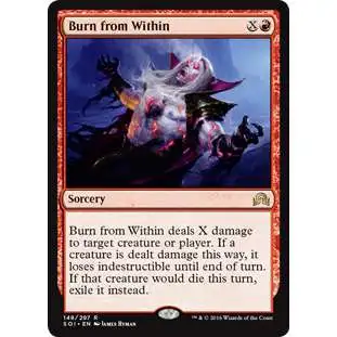 MtG Trading Card Game Shadows Over Innistrad Rare Foil Burn from Within #148