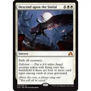MtG Trading Card Game Shadows Over Innistrad Mythic Rare Descend upon the Sinful #13