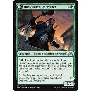 MtG Trading Card Game Shadows Over Innistrad Uncommon Duskwatch Recruiter / Krallenhorde Howler #203