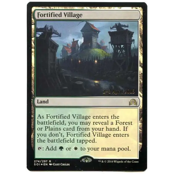MtG Prerelease & Release Rare Fortified Village #274 [Prerelease Foil]