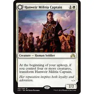 MtG Trading Card Game Shadows Over Innistrad Rare Hanweir Militia Captain / Westvale Cult Leader #21