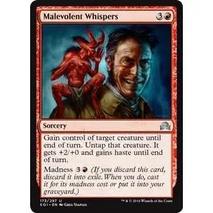 MtG Trading Card Game Shadows Over Innistrad Uncommon Foil Malevolent Whispers #173