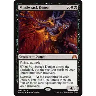 MtG Trading Card Game Shadows Over Innistrad Mythic Rare Mindwrack Demon #124