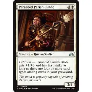 MtG Trading Card Game Shadows Over Innistrad Uncommon Paranoid Parish-Blade #33