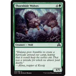 MtG Trading Card Game Shadows Over Innistrad Common Thornhide Wolves #232