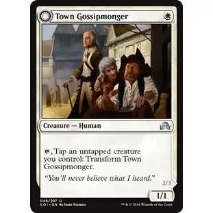 MtG Trading Card Game Shadows Over Innistrad Uncommon Foil Town Gossipmonger #46