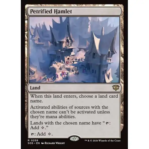MtG Secrets of Strixhaven Rare Petrified Hamlet #259