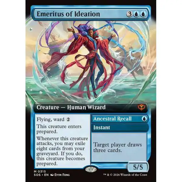 MtG Secrets of Strixhaven Mythic Rare Emeritus of Ideation // Ancestral Recall #315 [Extended Art FOIL]