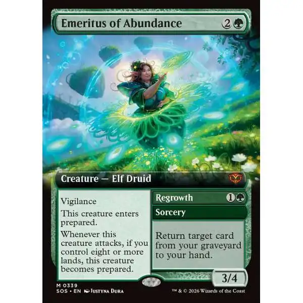 MtG Secrets of Strixhaven Mythic Rare Emeritus of Abundance // Regrowth #339 [Extended Art]