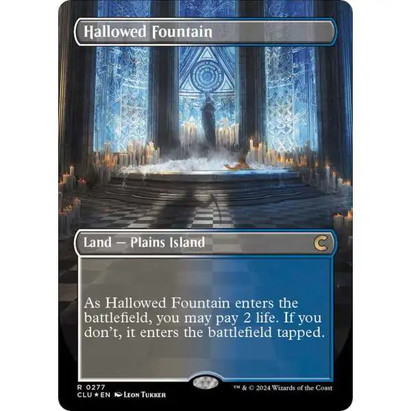 MtG Ravnica: Clue Edition Rare Hallowed Fountain #277 [Borderless FOIL]