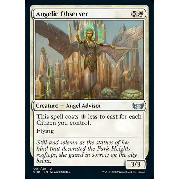 MtG Trading Card Game Streets of New Capenna Uncommon Angelic Observer #1