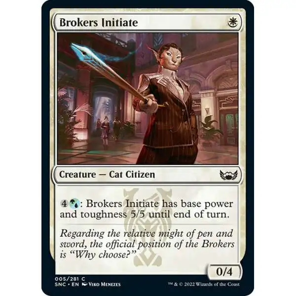 MtG Trading Card Game Streets of New Capenna Common Brokers Initiate #5