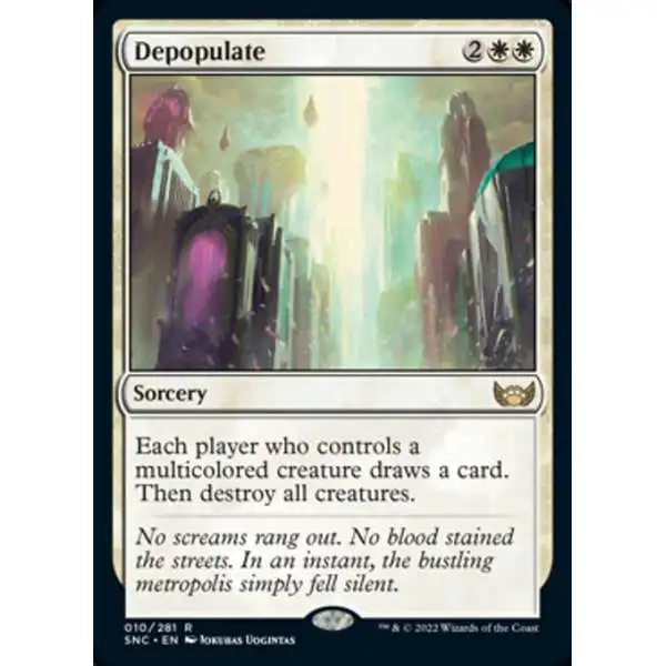 MtG Trading Card Game Streets of New Capenna Rare Foil Depopulate #10