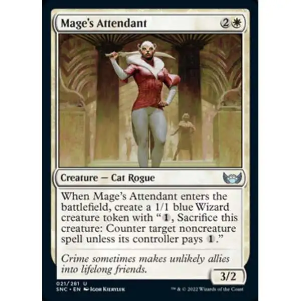 MtG Trading Card Game Streets of New Capenna Uncommon Mage's Attendant #21