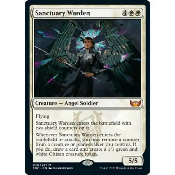 MtG Trading Card Game Streets of New Capenna Mythic Rare Sanctuary Warden #30