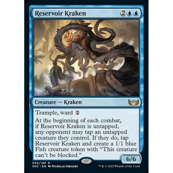 MtG Trading Card Game Streets of New Capenna Rare Reservoir Kraken #56
