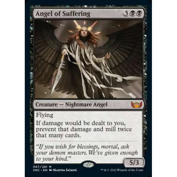 MtG Trading Card Game Streets of New Capenna Mythic Rare Angel of Suffering #67