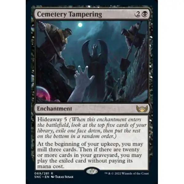 MtG Trading Card Game Streets of New Capenna Rare Foil Cemetery Tampering #69