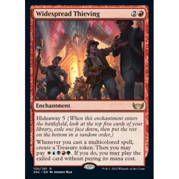 MtG Trading Card Game Streets of New Capenna Rare Foil Widespread Thieving #130