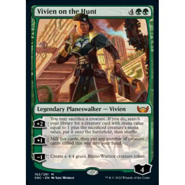 MtG Trading Card Game Streets of New Capenna Mythic Rare Vivien on the Hunt #162