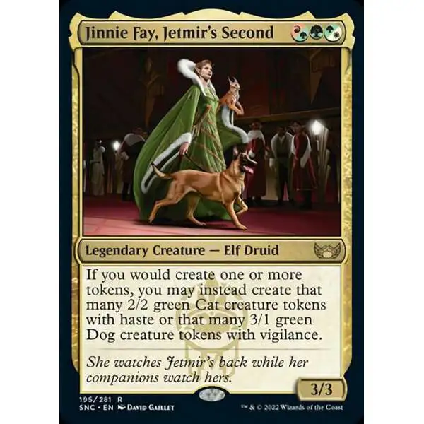 MtG Trading Card Game Streets of New Capenna Rare Jinnie Fay, Jetmir's Second #195