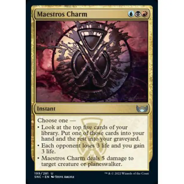 MtG Trading Card Game Streets of New Capenna Uncommon Maestros Charm #199