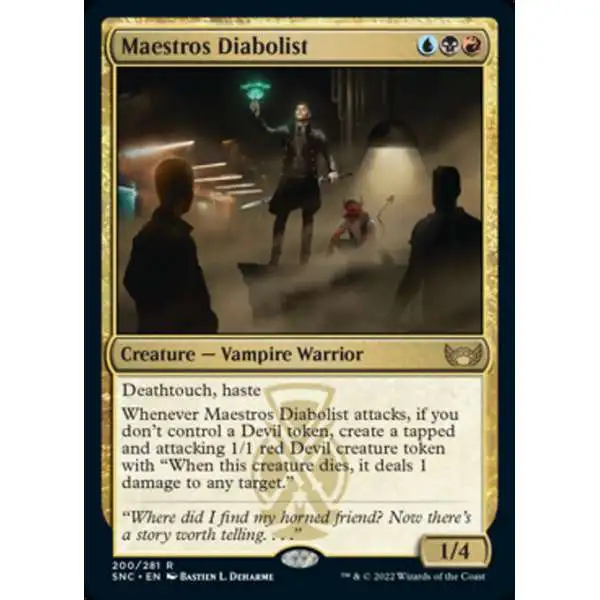 MtG Trading Card Game Streets of New Capenna Rare Maestros Diabolist #200