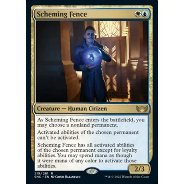 MtG Trading Card Game Streets of New Capenna Rare Scheming Fence #219