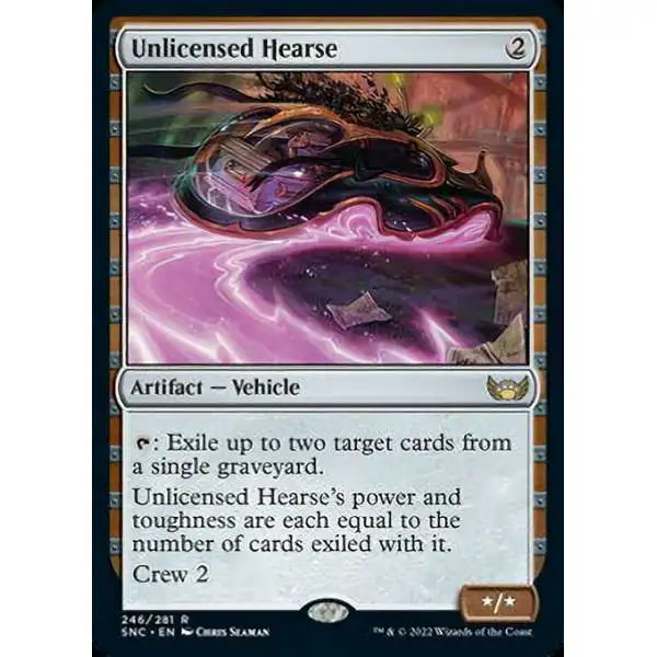 MtG Trading Card Game Streets of New Capenna Rare Foil Unlicensed Hearse #246