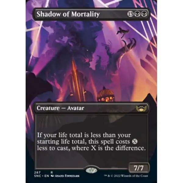 MtG Trading Card Game Streets of New Capenna Rare Shadow of Mortality #287 [Alternate Art Borderless FOIL]