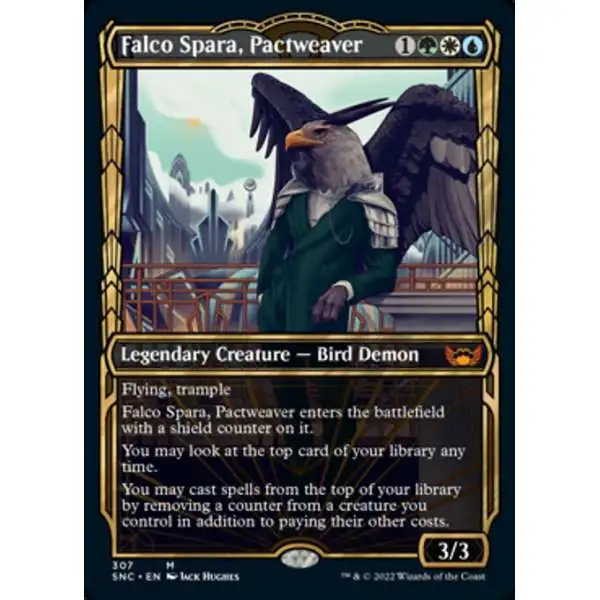 MtG Trading Card Game Streets of New Capenna Mythic Rare Falco Spara, Pactweaver #307 [Showcase]