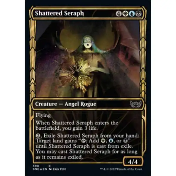 MtG Trading Card Game Streets of New Capenna Common Shattered Seraph #398 [Gilded Foil Cards]