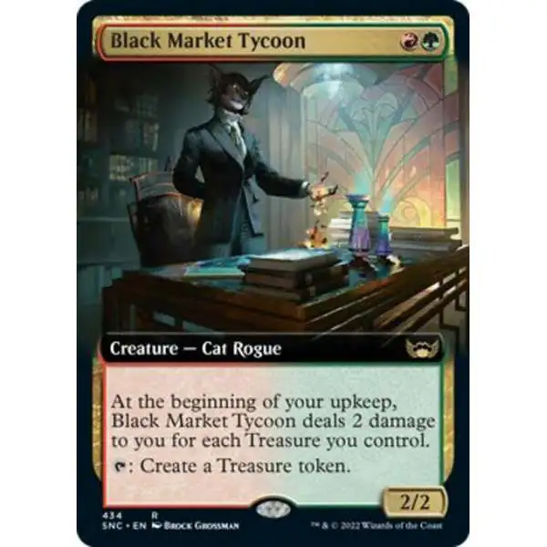 MtG Trading Card Game Streets of New Capenna Rare Black Market Tycoon #434 [Extended Art FOIL]