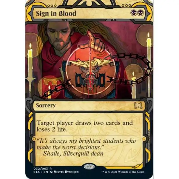 MtG Strixhaven: Mystical Archive Rare Sign in Blood #32 [Foil Etched]
