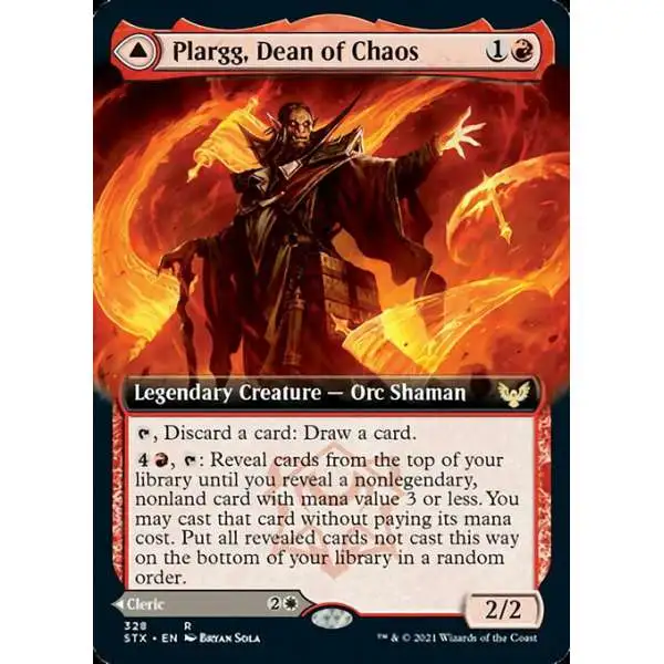 MtG Strixhaven: School of Mages Rare Plargg, Dean of Chaos // Augusta, Dean of Order #328 [Extended Art]