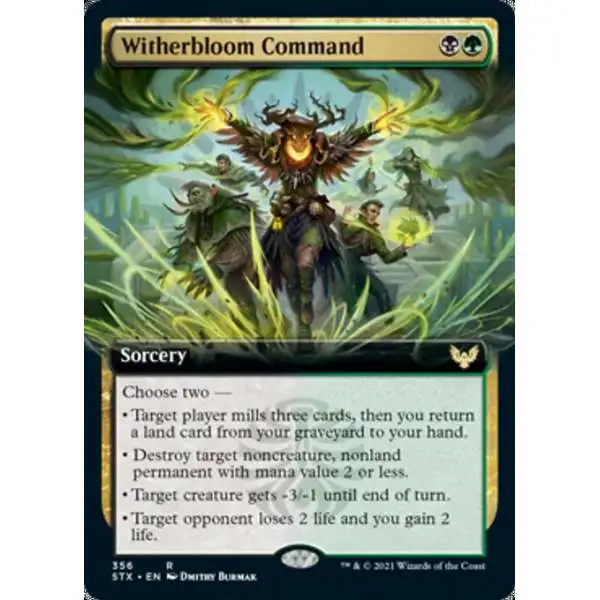 MtG Strixhaven: School of Mages Rare Witherbloom Command #356 [Extended Art FOIL]