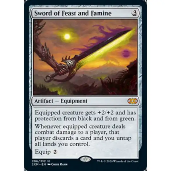 MtG Double Masters Mythic Rare Sword of Feast and Famine #296