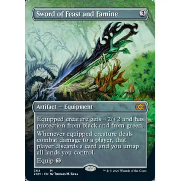 MtG Double Masters Mythic Rare Sword of Feast and Famine #364 [Alternate Art Borderless]