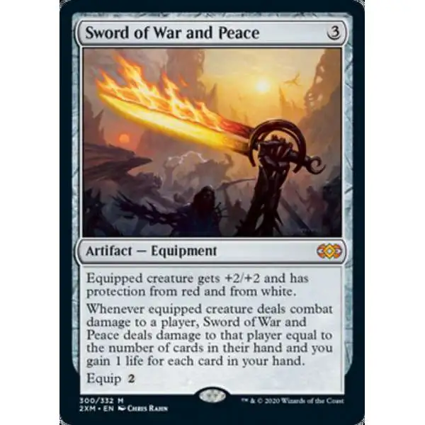 MtG Double Masters Mythic Rare Foil Sword of War and Peace #300